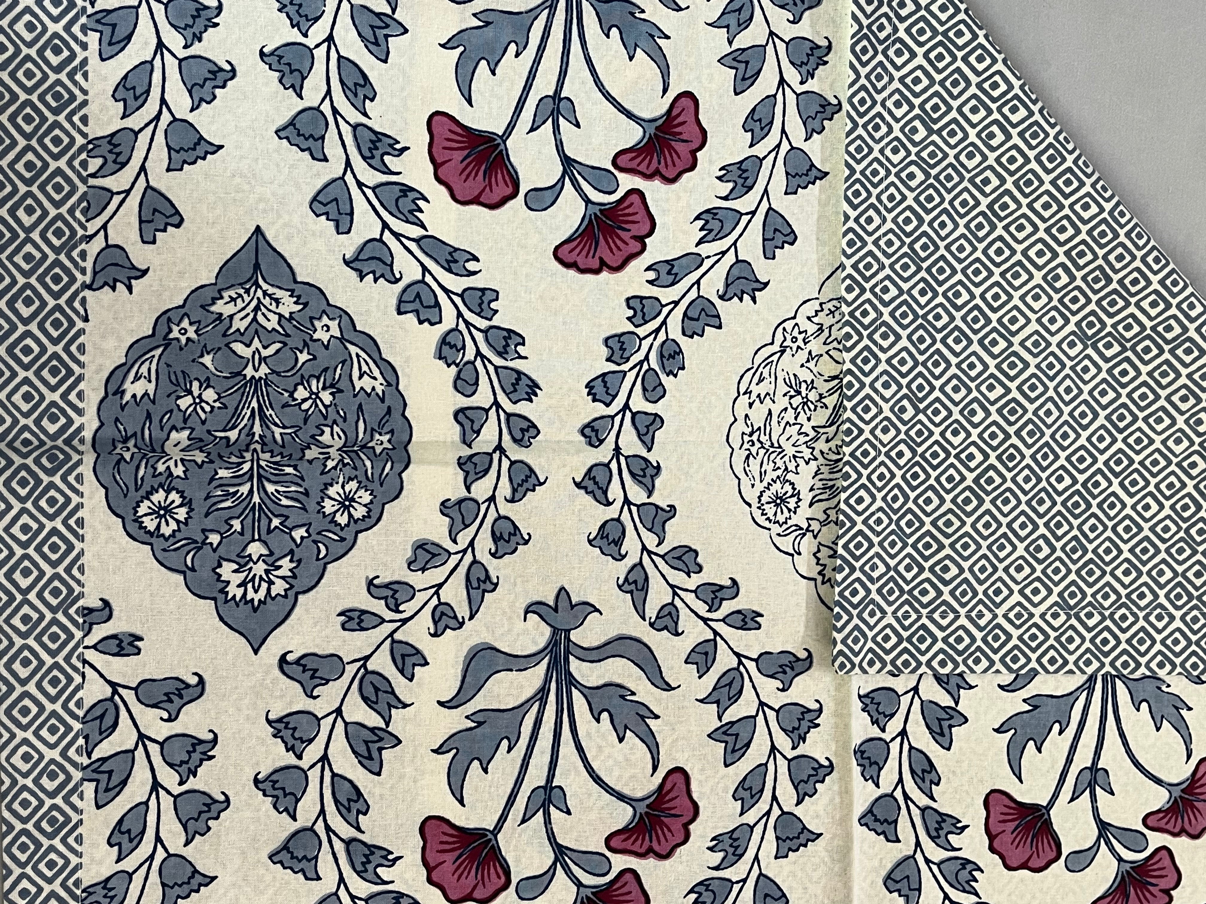 Pure Cotton Printed Bedsheet with 2 Reversible Pillow Covers, 108X108 inches
