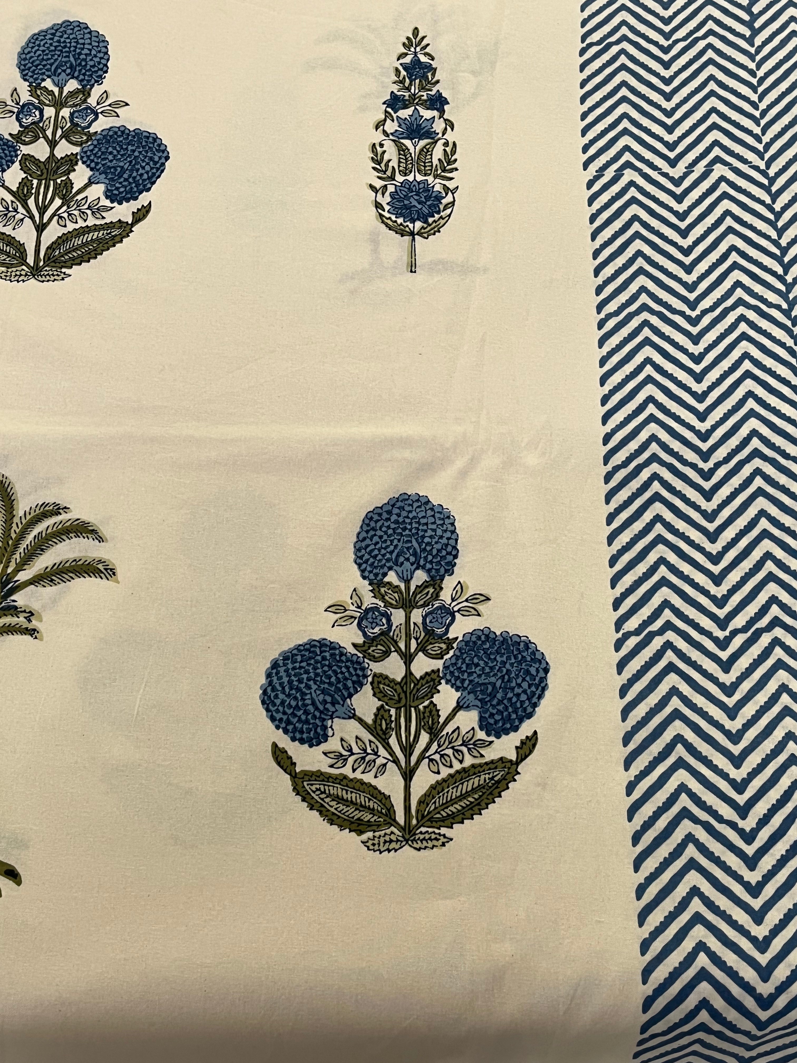 Pure Cotton Printed Bedsheet with 2 Reversible Pillow Covers, 108X108 inches