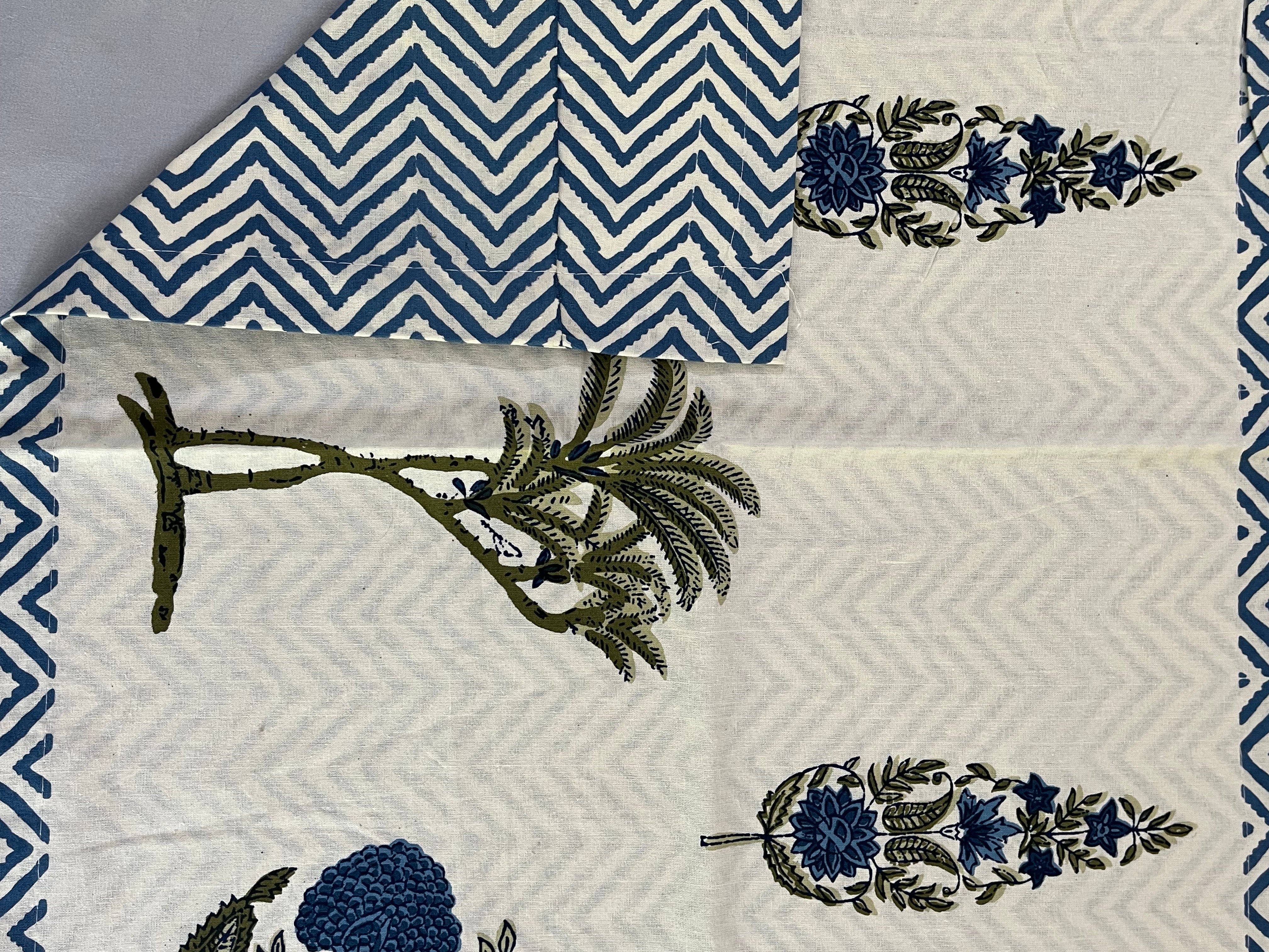 Pure Cotton Printed Bedsheet with 2 Reversible Pillow Covers, 108X108 inches