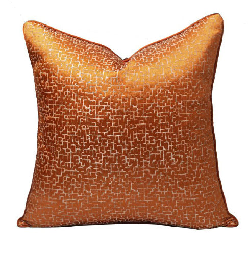 Luxurious Orange Cushion Cover 18x18 inches