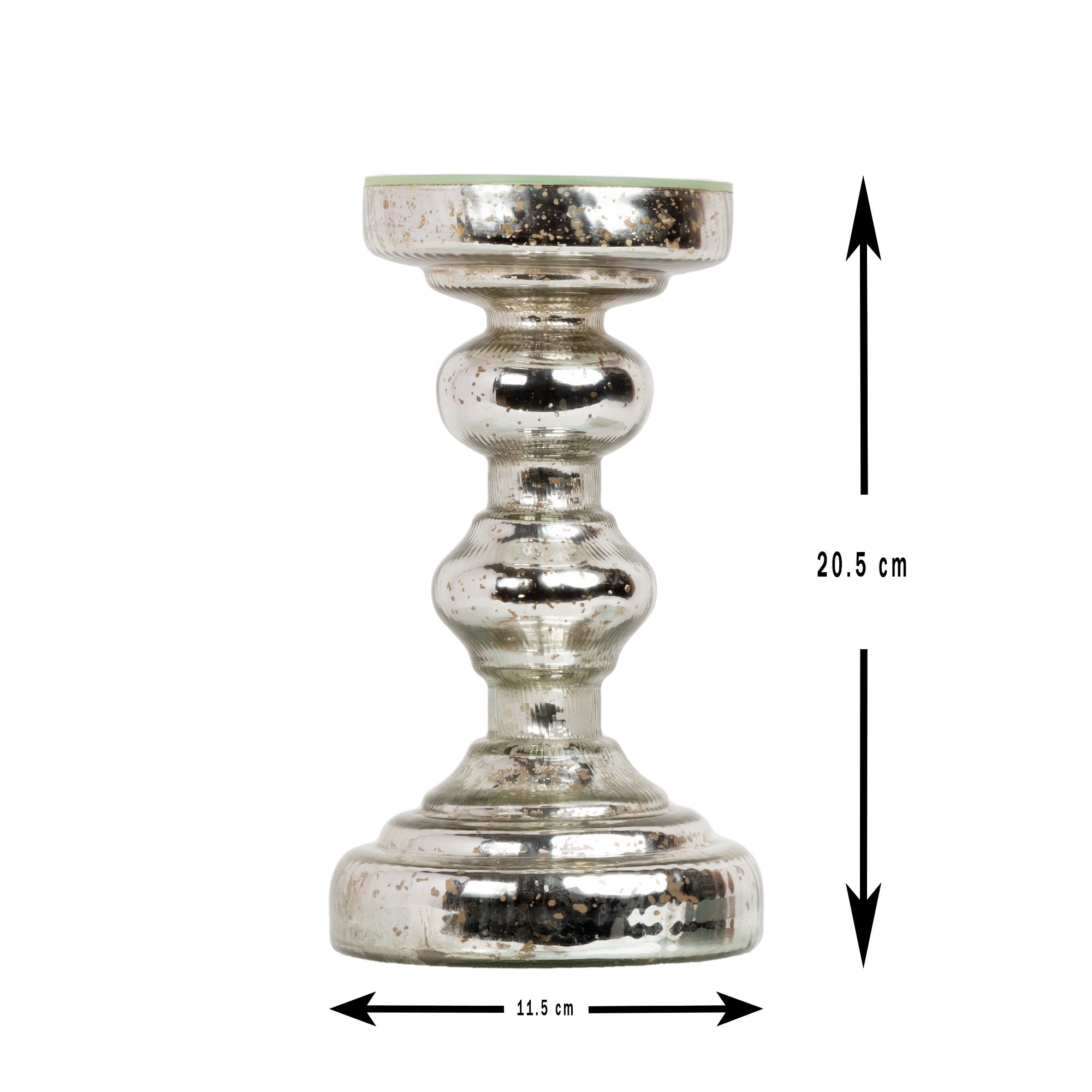 Silver Hour Glass Candle Stand-Set of 2