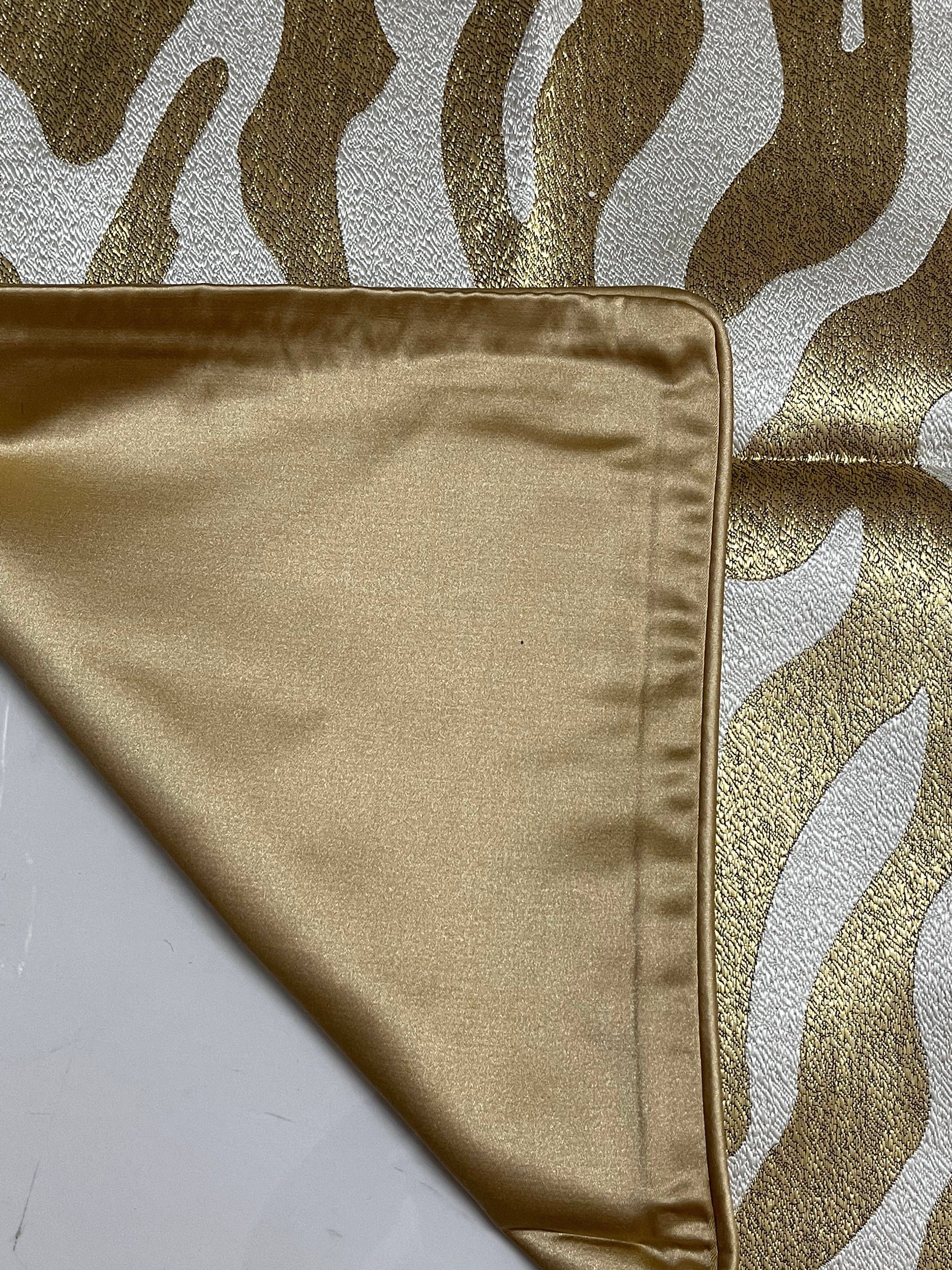 Luxurious Gold & White Cushion Cover 18x18 inches
