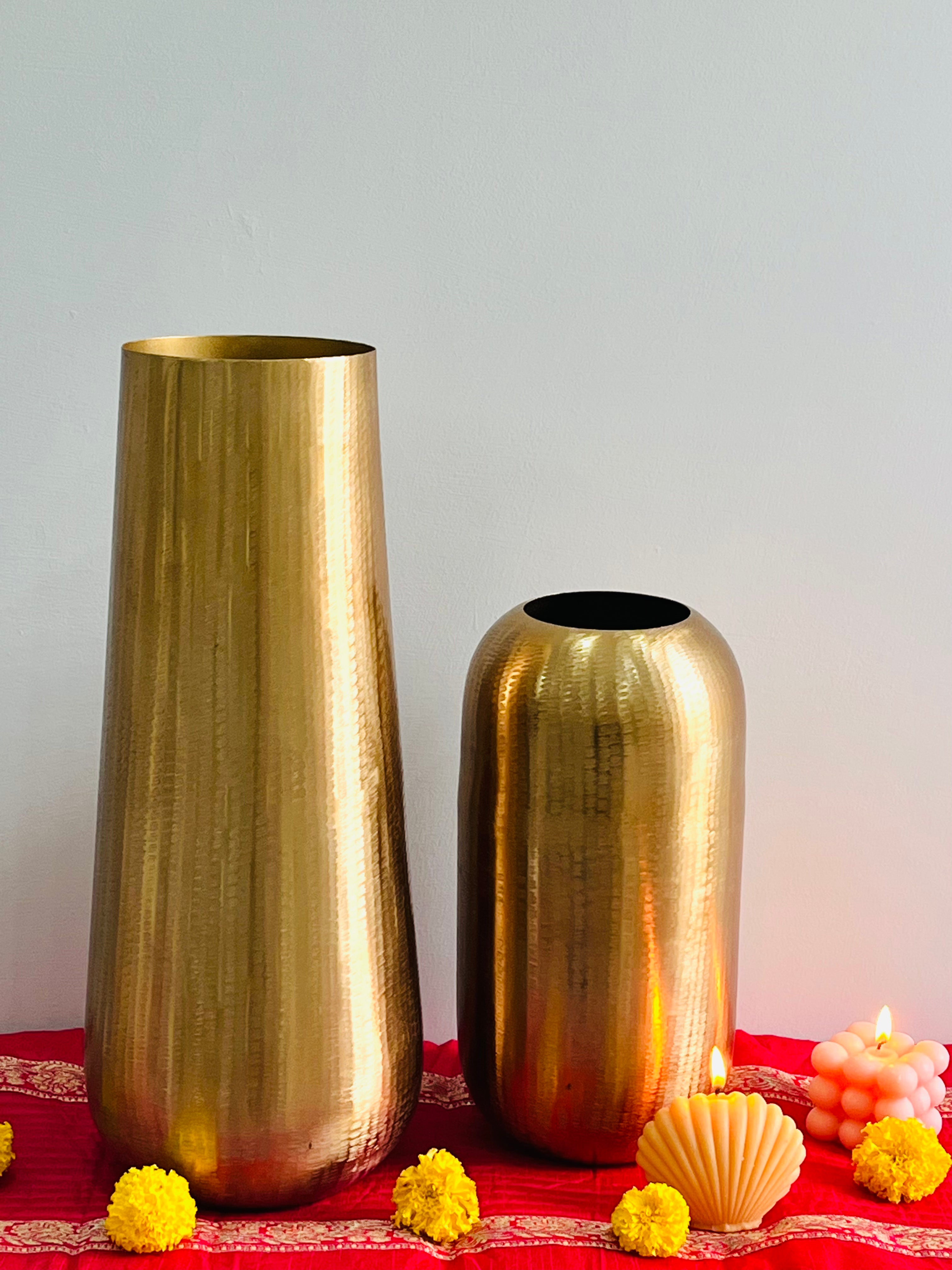 Gold Tall Flower Vase