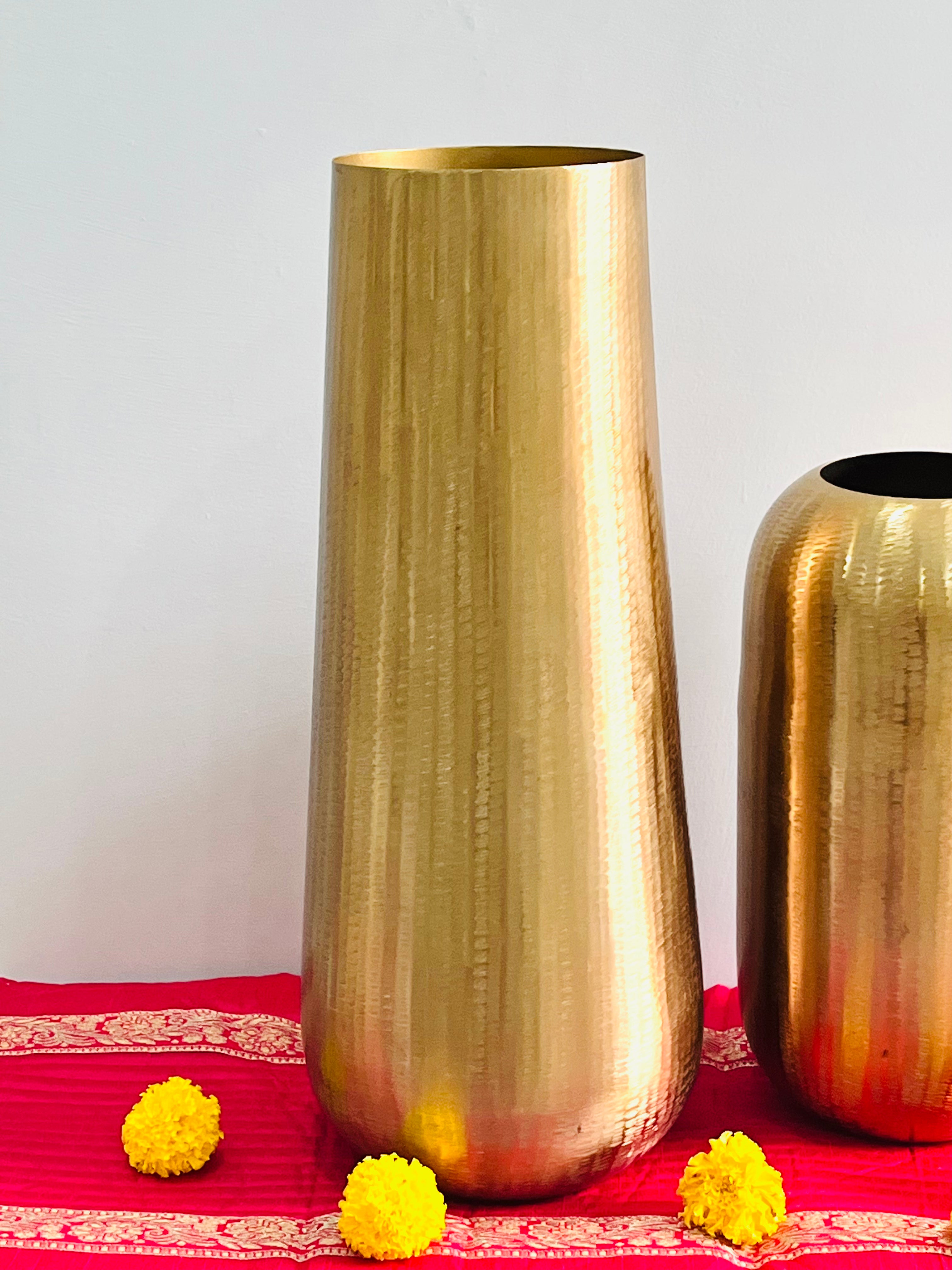 Gold Tall Flower Vase