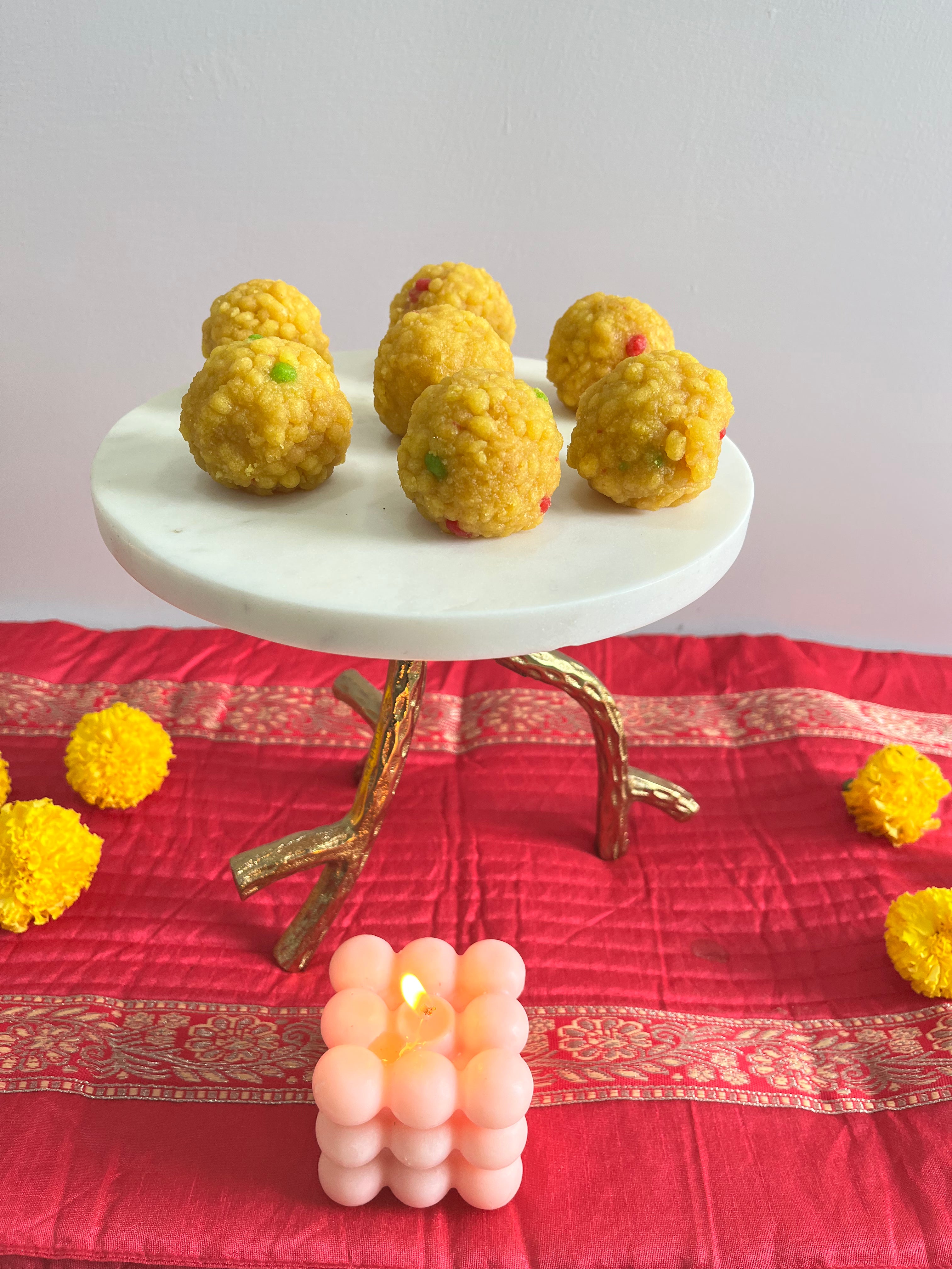 Marble & Gold Solid Gold Cake Stand