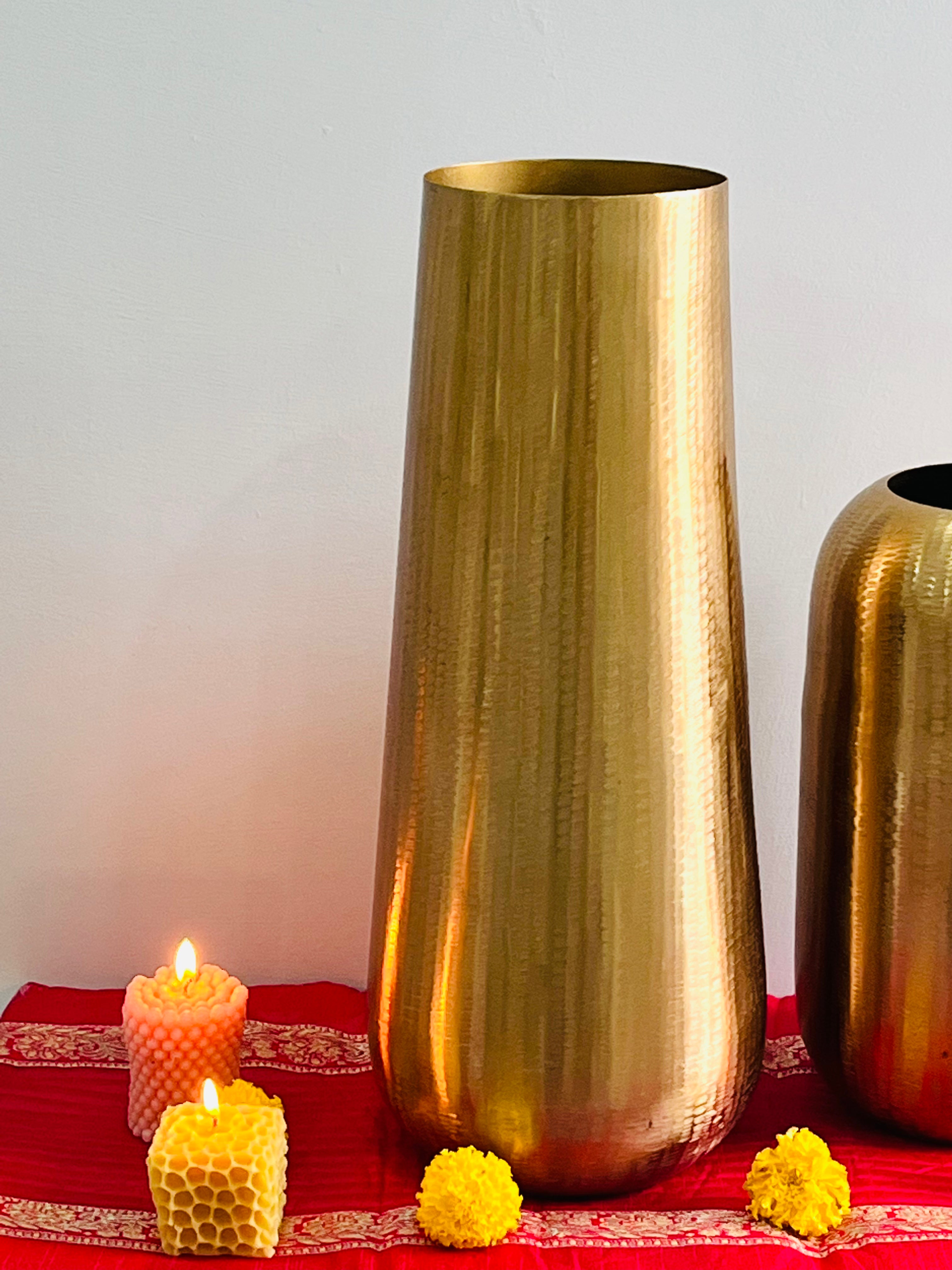 Gold Tall Flower Vase