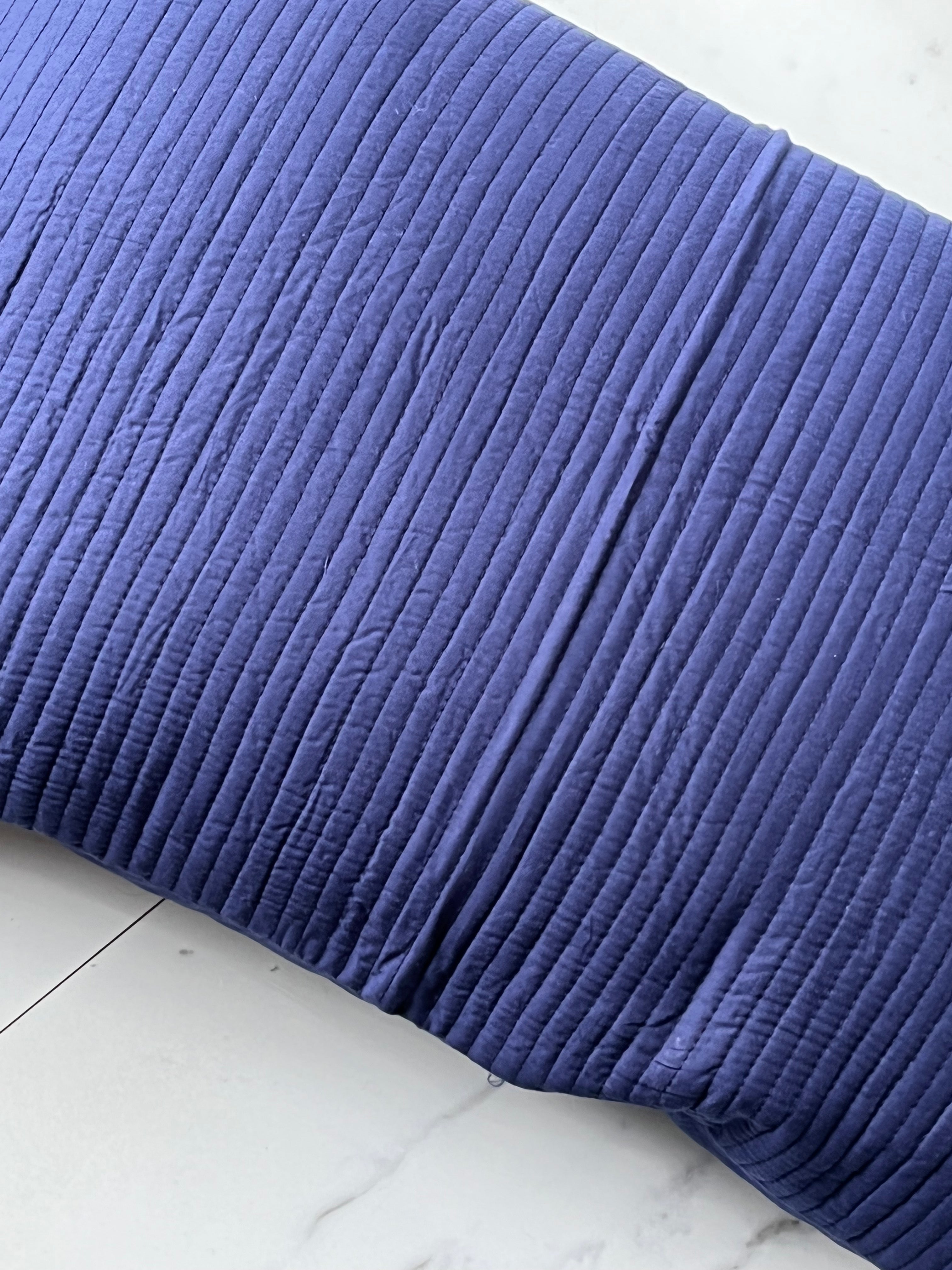 Royal Blue Super King Size 100% Pure Cotton Luxurious Quilted Bedspread 108x108 inches