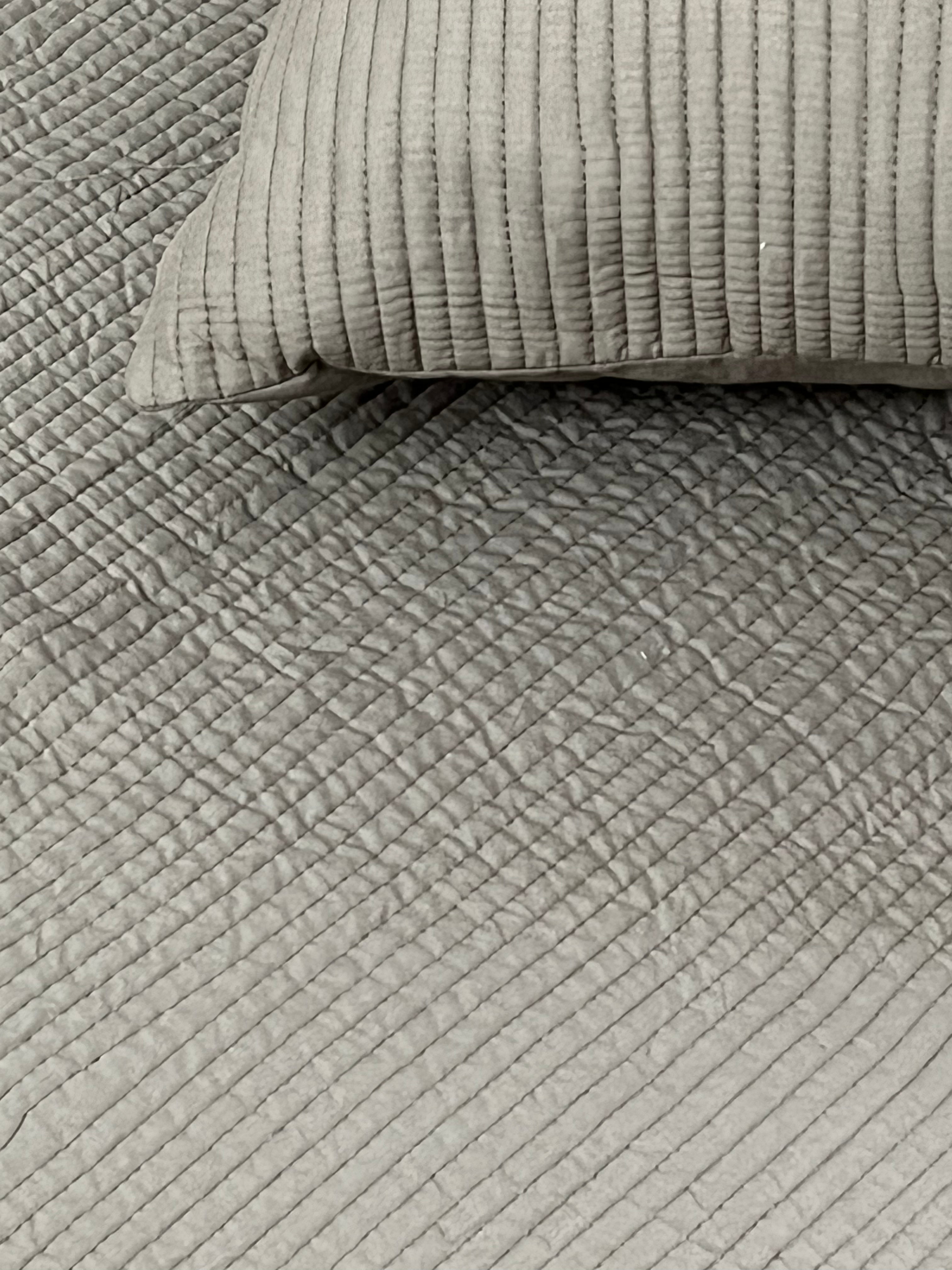 Greyish Brown Super King Size 100% Pure Cotton Luxurious Quilted Bedspread 108x108 inches