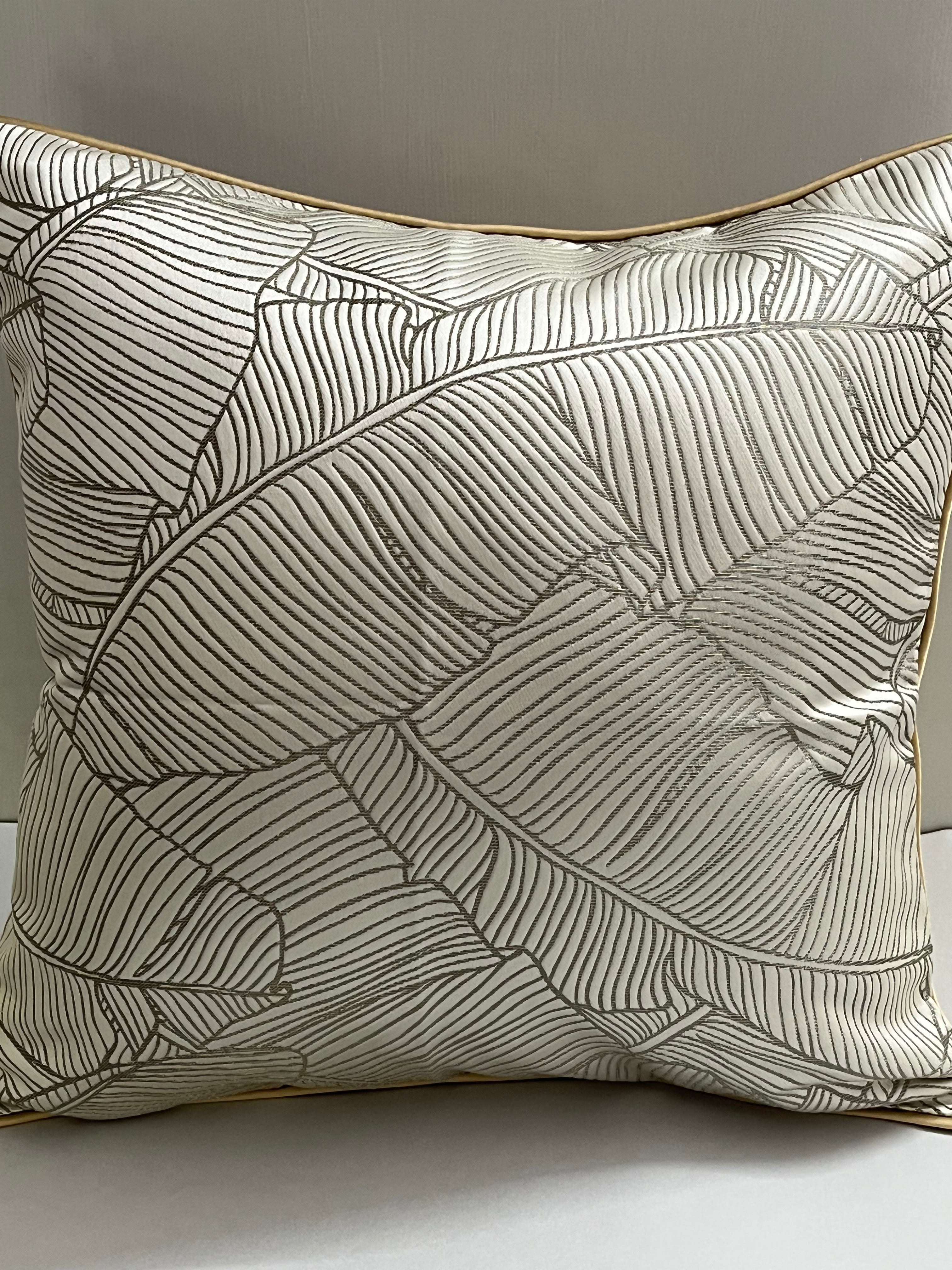 Luxurious White & Gold Cushion Cover 18x18 inches