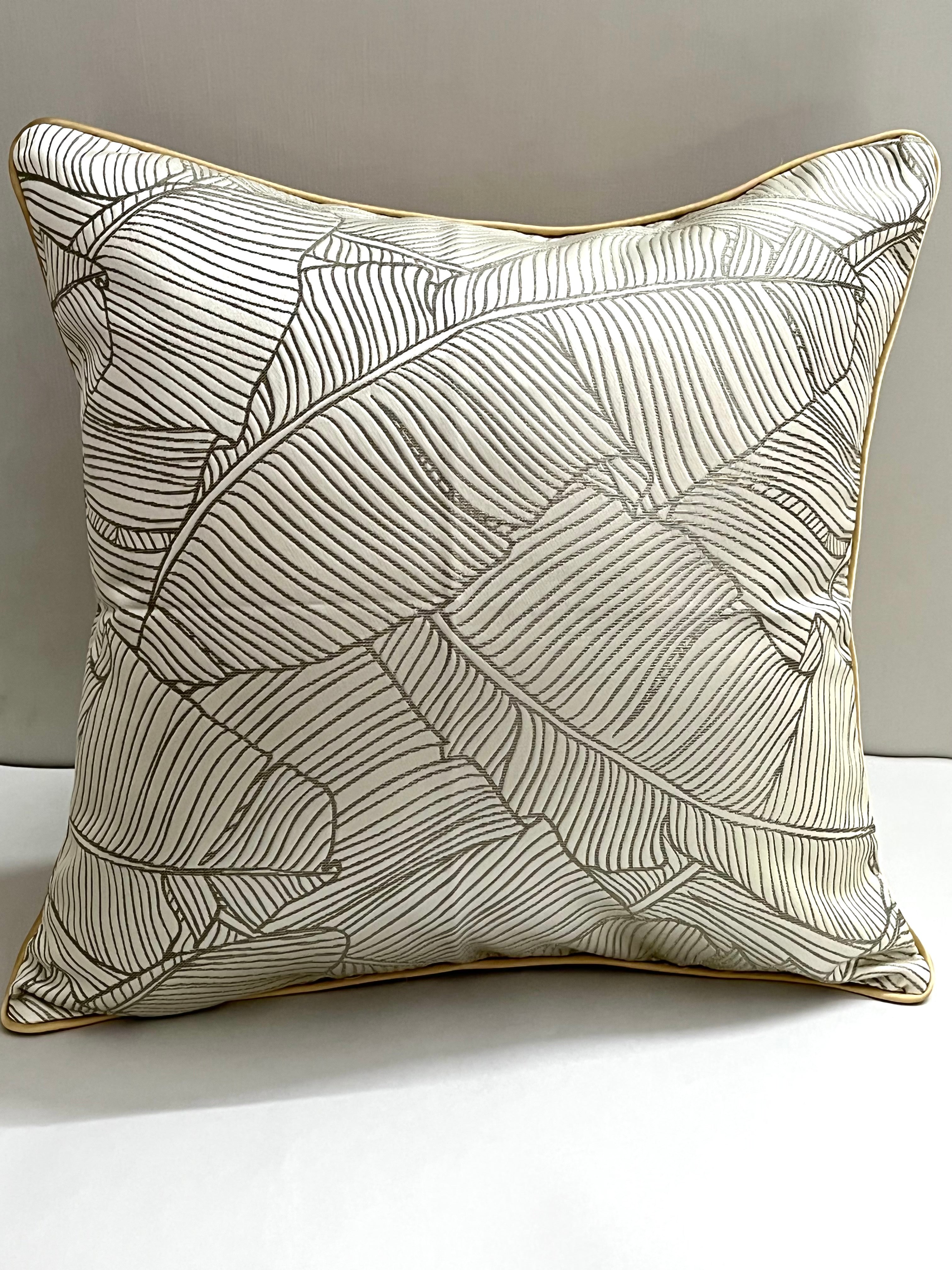 Luxurious White & Gold Cushion Cover 18x18 inches