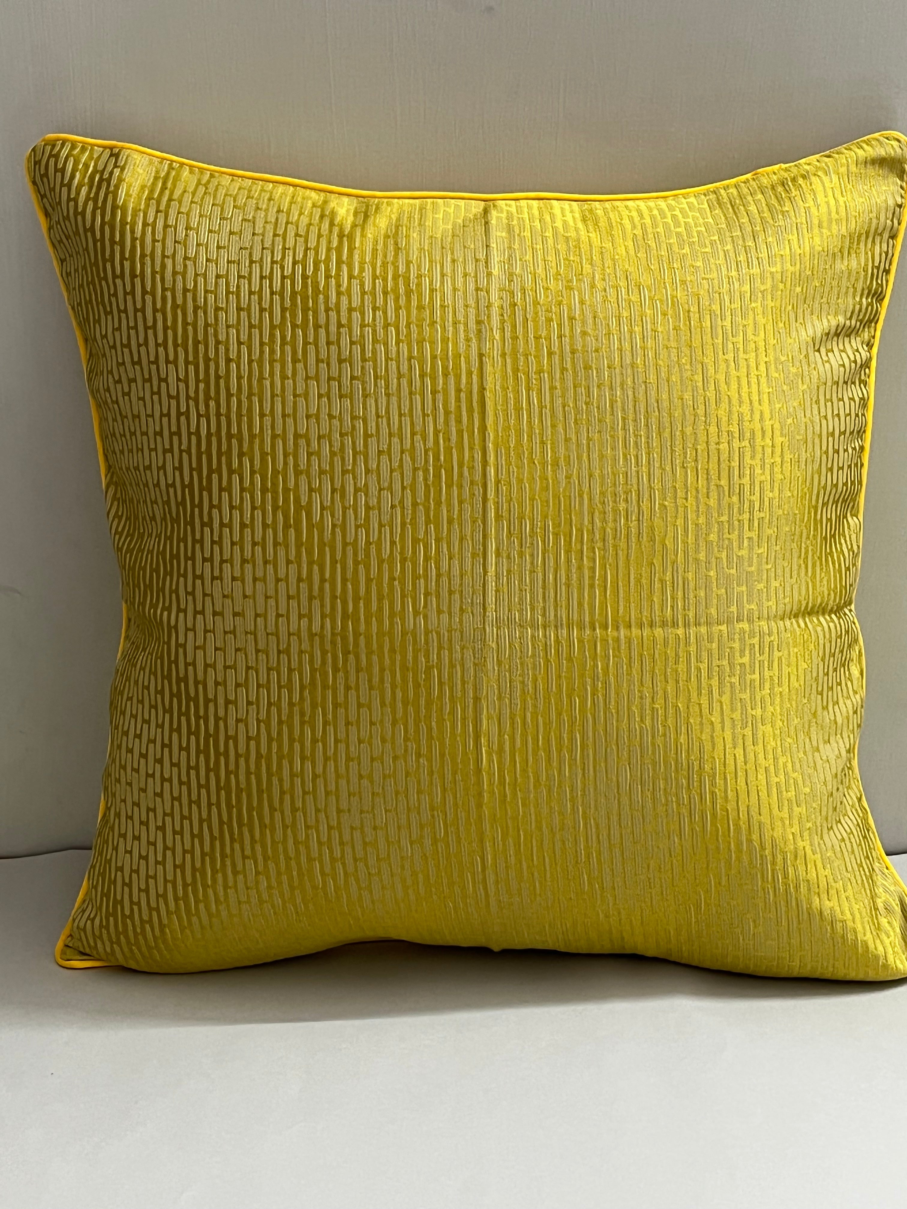 Luxurious Yellow Cushion Cover 18x18 inches