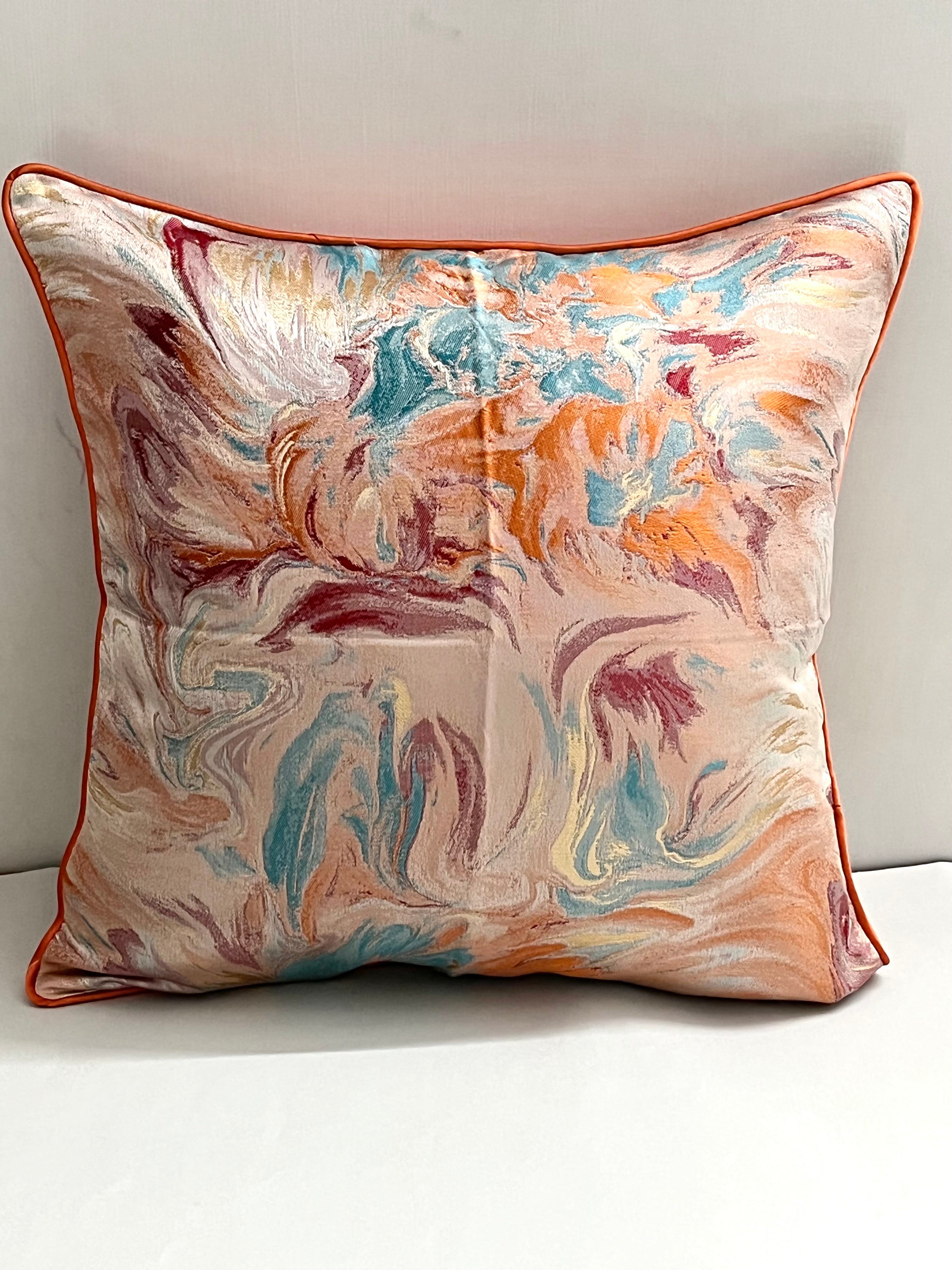 Luxurious Rust Orange Cushion Cover 18x18 inches